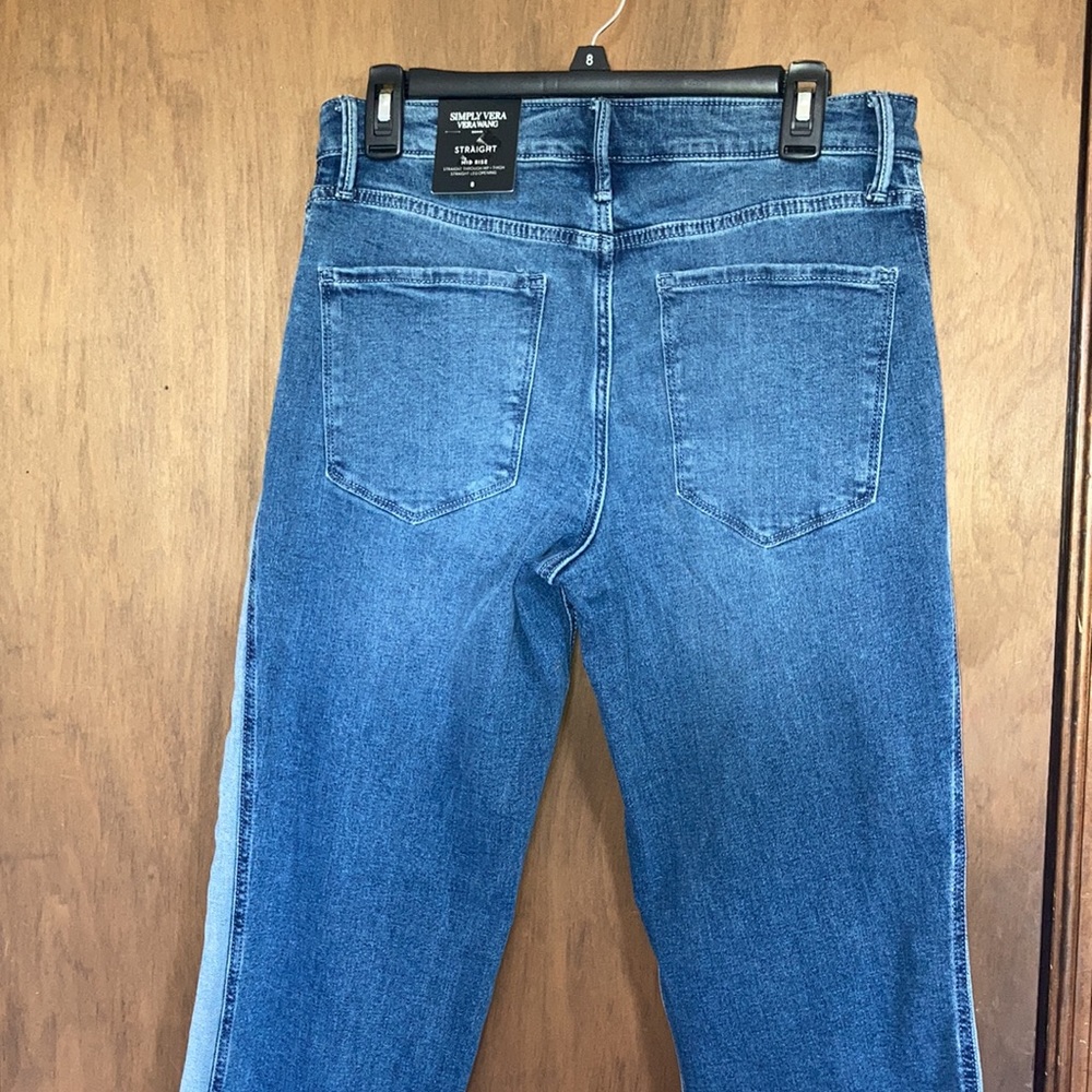 Simply Vera Vera Wang jean straight power stretch jean with side stripe 6 or 14 - Picture 8 of 17